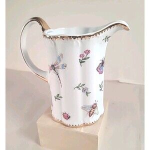 I. Godinger & Co. Primavera 7.75" Pitcher Dragonfly Bees and Butterflies